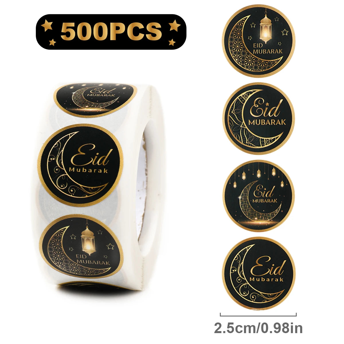 EID Mubarak Stickers Ramadan Decoration 2025 For Favor Gifts Label Ramadan Kareem Islamic Muslim Party Eid Al Adha Gifts