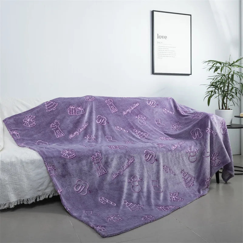 Magical Luminous Flannel Throw Blankets Night Fluorescent Fluffy Kids Blanket Star Moon Warm Sofa Bedspread Nap Leisure Covering