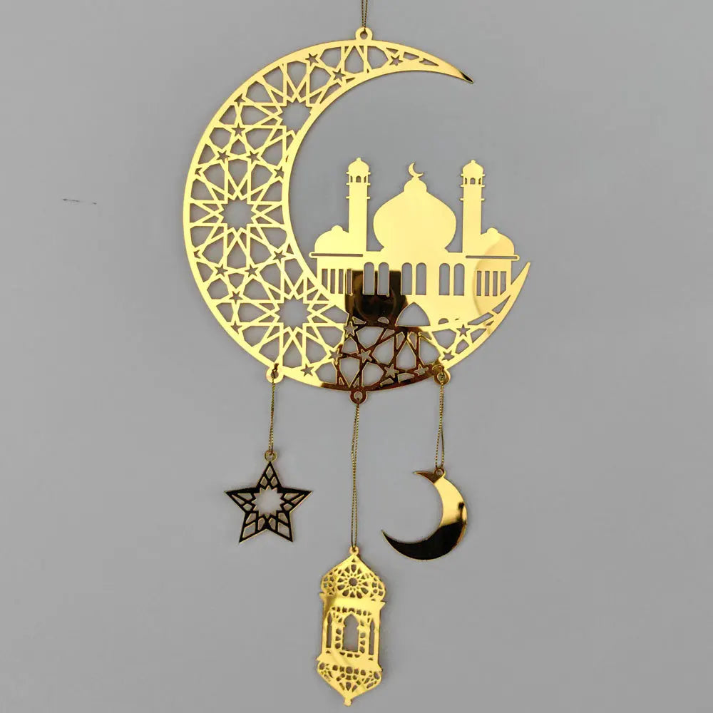 1PC Acrylic Ramadan Kareem Moon Star Wall Pendant Eid Mubarak Ornaments for Home Eid Al Fitr Muslim Islamic Holiday Party Decor