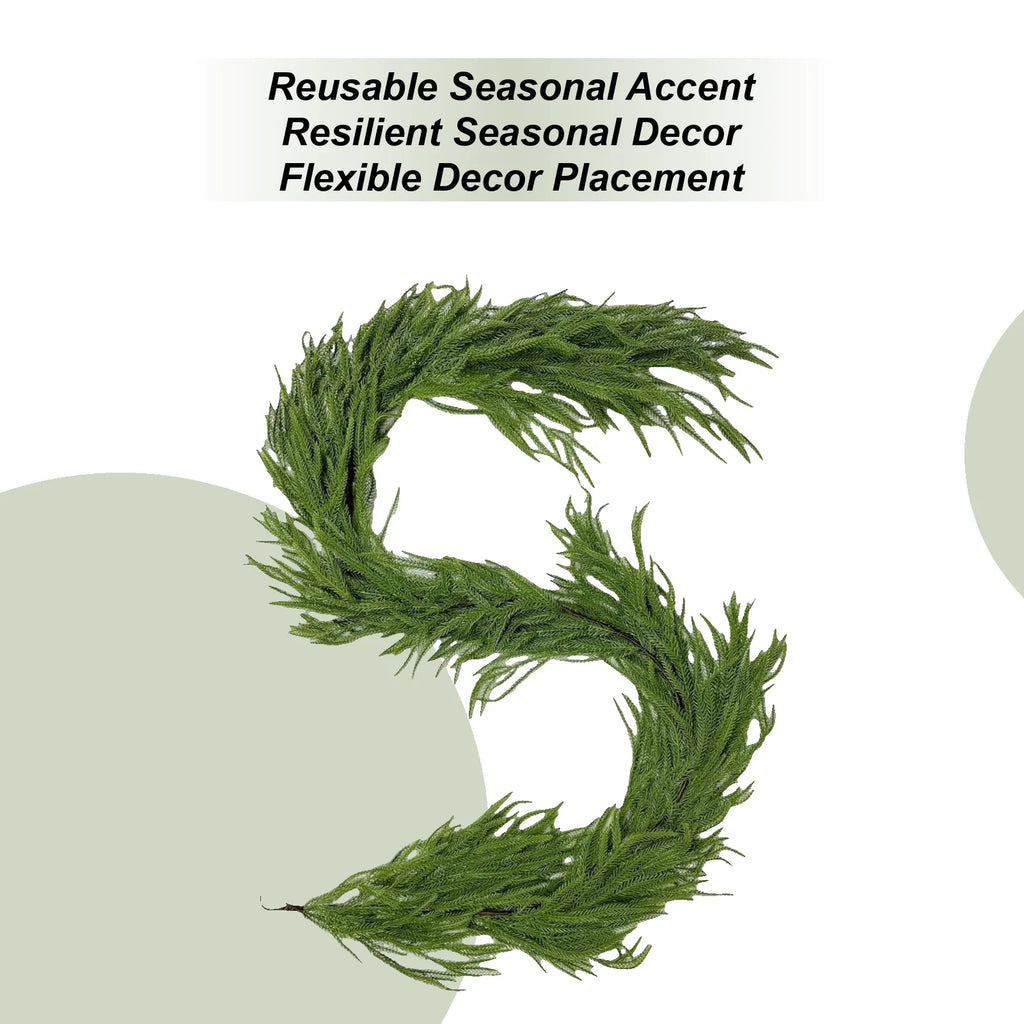 Faux Cedar Garland Holiday Atmosphere Props Artificial Greenery Garland For Winter For Outdoor Indoor Porches Front Door Living