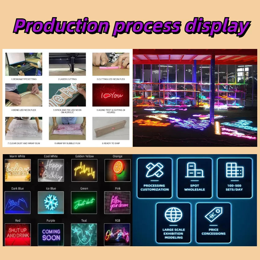 Custom Neon Sign UV Print Personized Acrylic LED Sign for Bar Wedding Party Neon Light Business Logo Sign Night Lamps Decor Sign