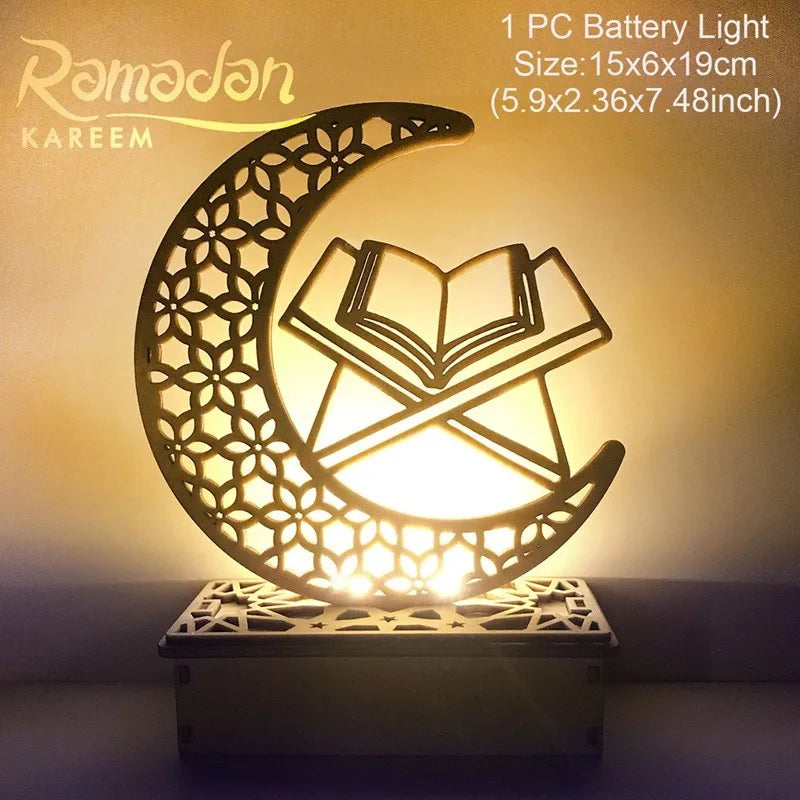 EID Mubarak Wooden Pendant Ramadan Decoration For Home Islamic Muslim Party Decor EID Gifts Abaya AL Adha Kareem
