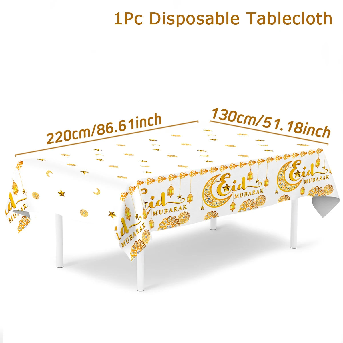 Eid Mubarak Tablecloths Ramadan Decoration for Home 2025 Islamic Muslim Party Decor Ramadan Tableware Supplies Eid Al Adha Gift