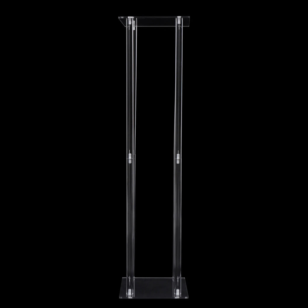 10x Rectangle Acrylic Vases Wedding Centerpiece Flower Stand Pedestal Clear Column For Birthday Party Home Decor 31.5 Inch