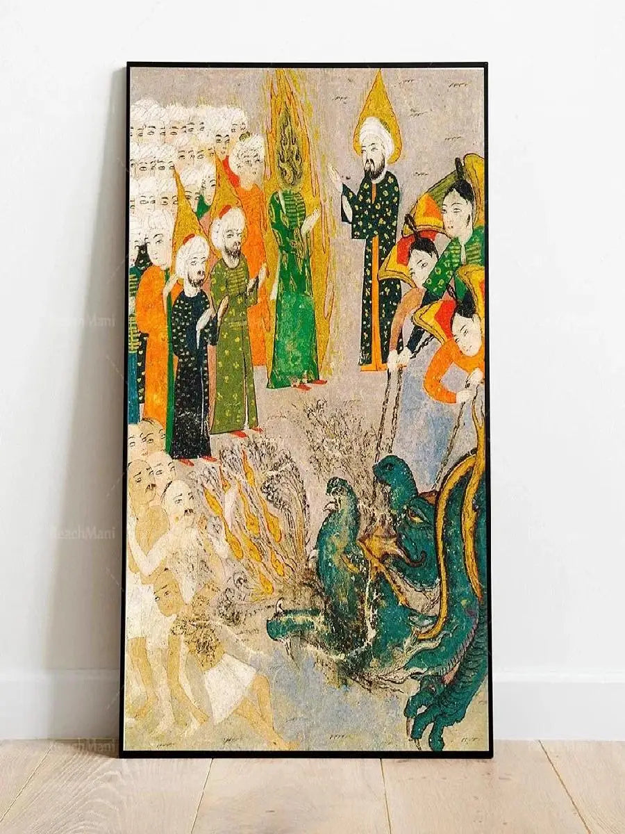 Lovers Reza Abbas Persian Art Print Archangel Gabriel Zaid Ibn Alm Sufi Poster by Amir Khusrau Elegant Wall Decor for Home