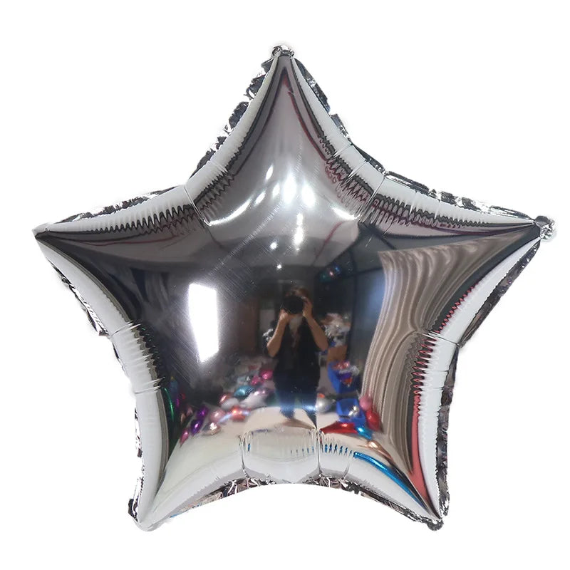 10-18inch Pentagram Aluminum Film Balloons Birthday Decoration Wedding Room Layout Automatic Sealing Star Luster Aluminum Foil