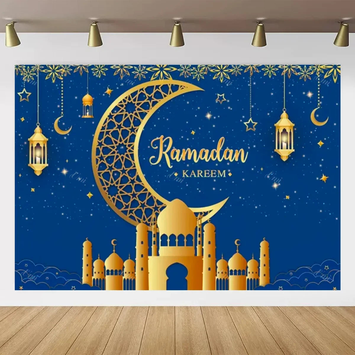 Eid Mubarak Backdrop for Photography EID Al Adha Muslim Ramadan Kareem Moon Lantern Islamic Eid al-Fitr Photo Background Props