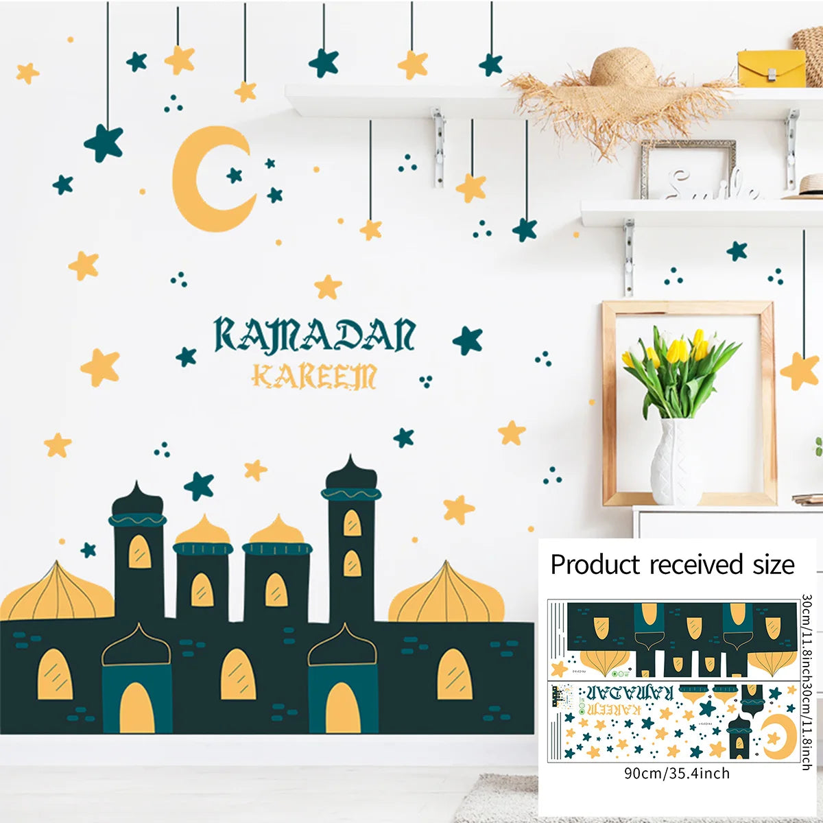 Eid Mubarak 2024 Window Stickers Ramadan Decorations for Home Islamic Ramadan Kareem Muslim Party Decor Eid Mubarak Gift Al Adha