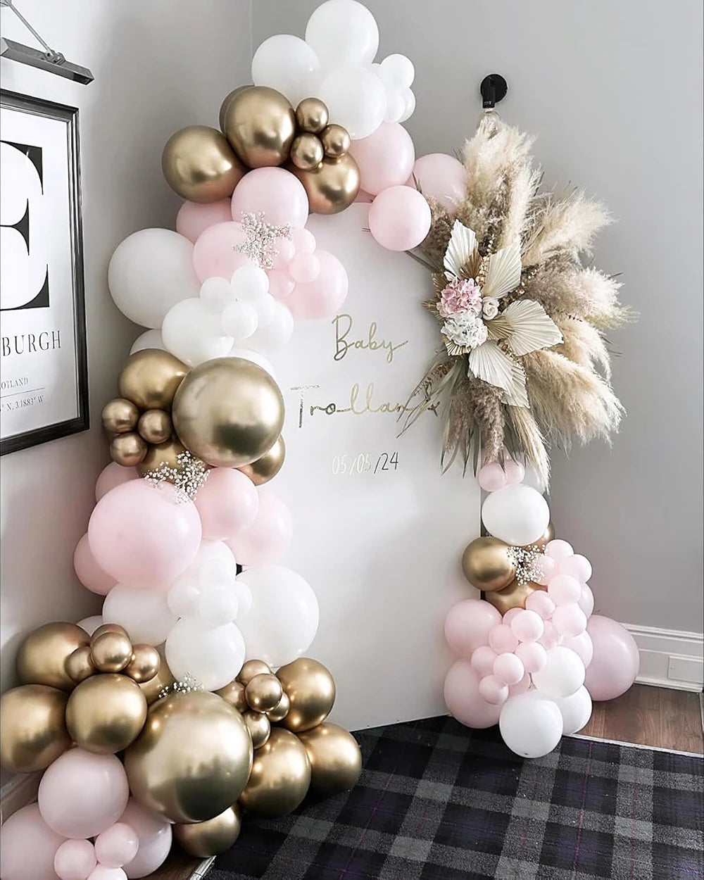 Baby Pink Balloons Set Pastel Pink White Metal Gold Confetti Balloon Baby Shower Gender Reveal Birthday Party Decorations Globos
