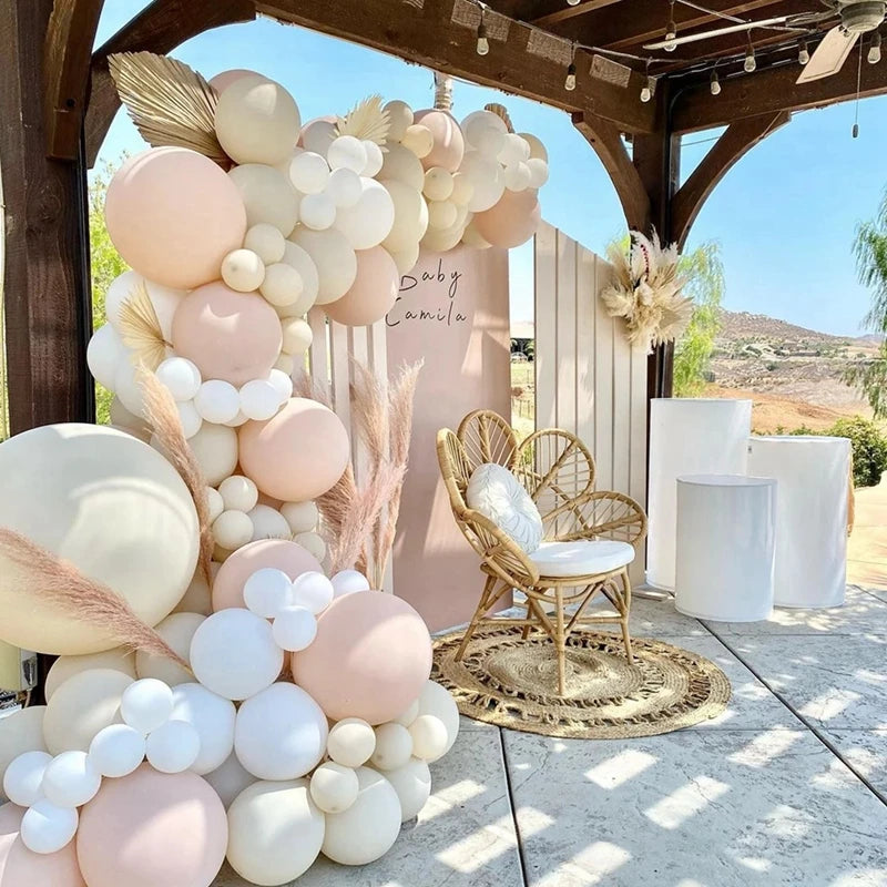 Macaron Pink Balloon Garland Arch Kit Wedding Birthday Party Decor Kids Rose Gold Latex Balloons Baby Shower Decorations Chain