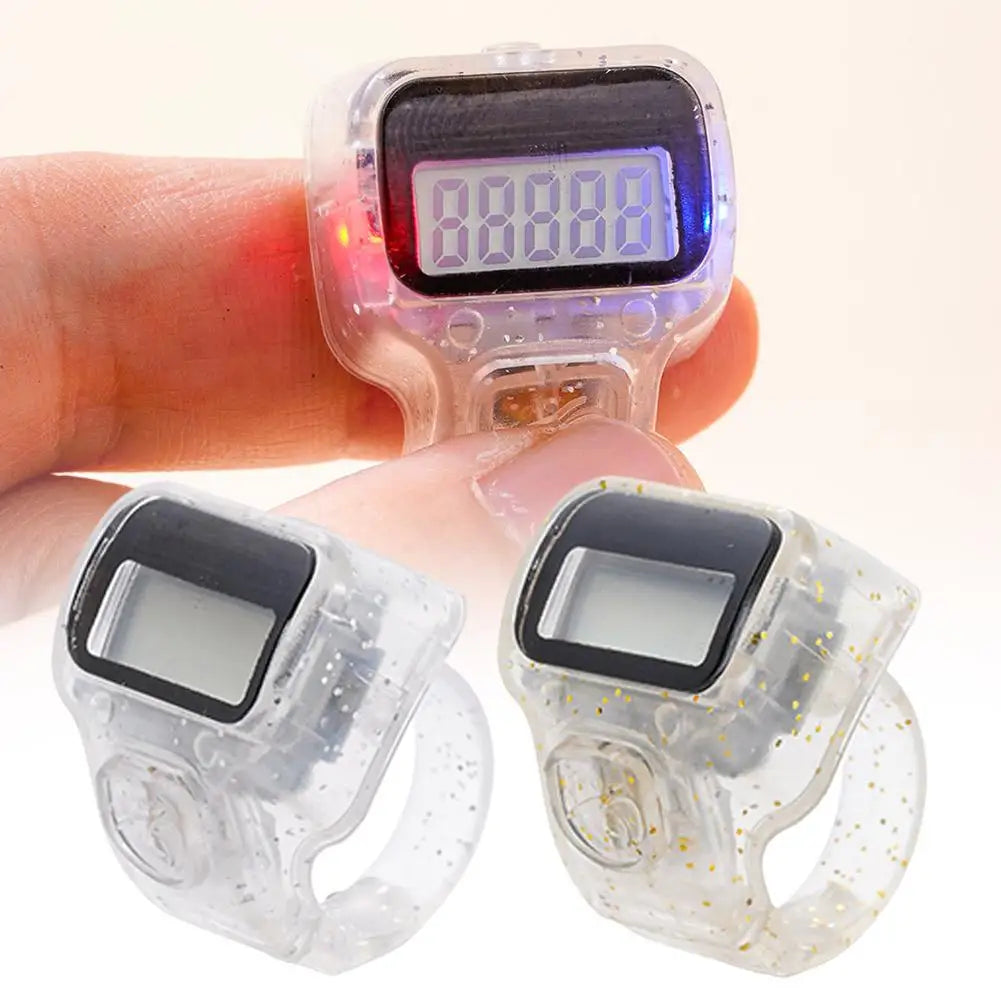 Finger Counter W/ Islamic Tasbih Digital LED Electronic Handheld Tally Counter, Finger Counter Resettable Clicker, Battery Included
