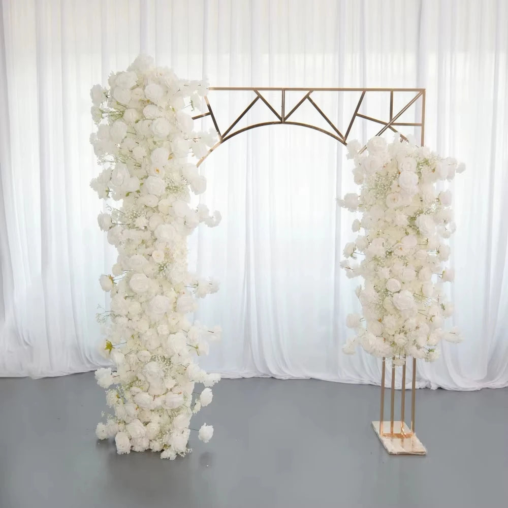 1pcs f30 83in Golden Stainless Steel Crescent Half Moon Wedding Arch Party Stage Backdrop Flower Stand Background Arch ivy332