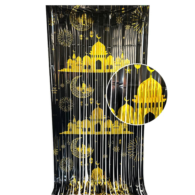 Mubarak Moon Star Foil Balloon Eid Mubarak Party Decorations Ramadan Dinner Table Decor Islamic Party tablecloth Supplies