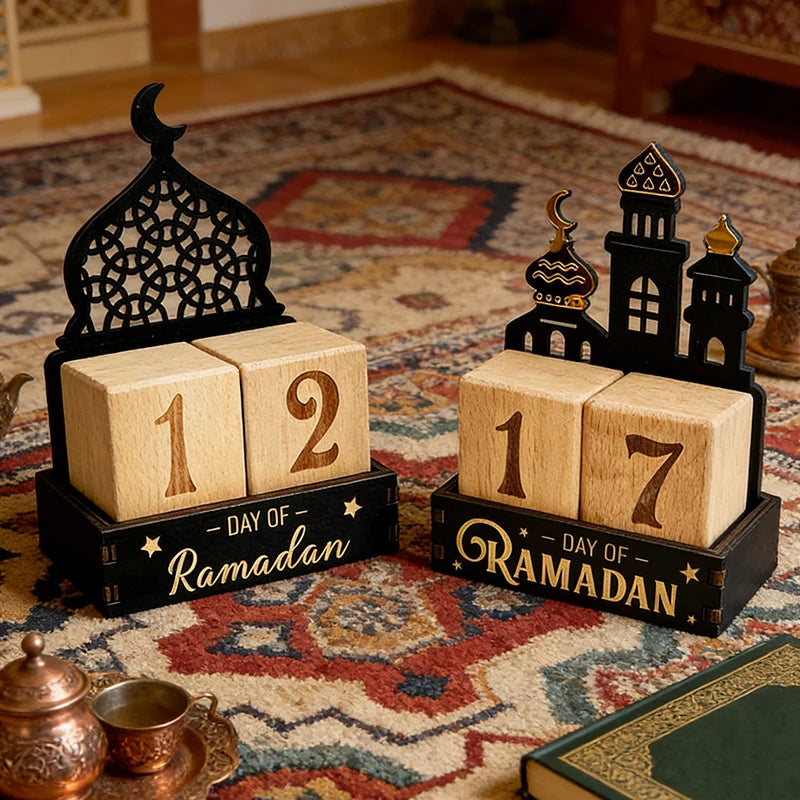 Ramadan Calendar Eid Mubarak Countdown Calendar Islamic Muslim Desk Accessories Al-Fitr Calendar DIY Party Supplies