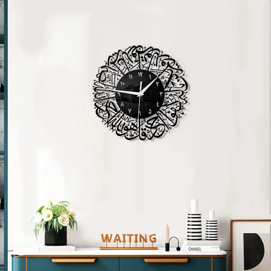Acrylic Eid al Fitr Decoration Clock Islamic Wall Decoration Pendant Home Living Room Bedroom Office Eid al Fitr Decoration