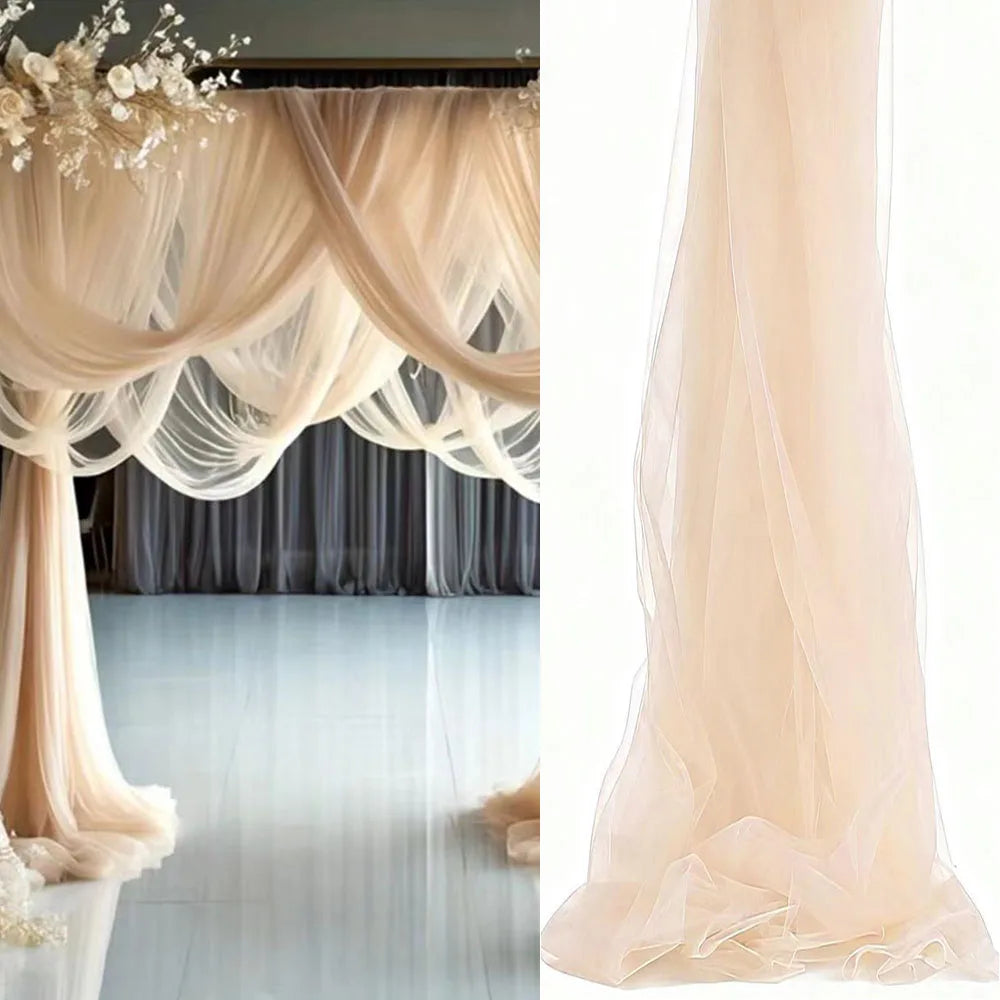 75cm X 6M White Wedding Tulle Arch Draping Fabric Backdrop 28.7" X 20FT Sheer Drapes Fabric for Wedding Ceremony Birthday Party