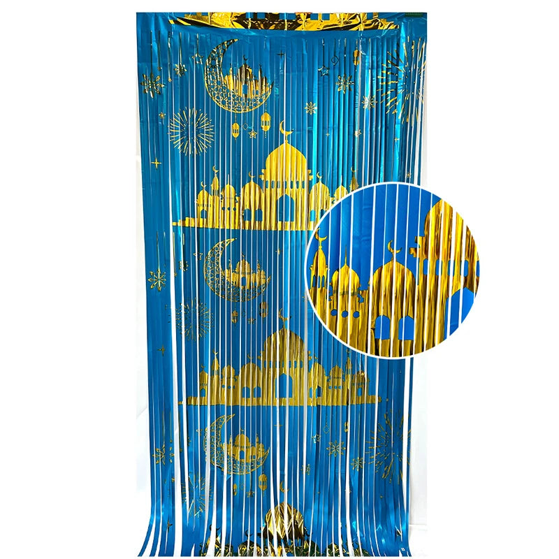 Mubarak Moon Star Foil Balloon Eid Mubarak Party Decorations Ramadan Dinner Table Decor Islamic Party tablecloth Supplies