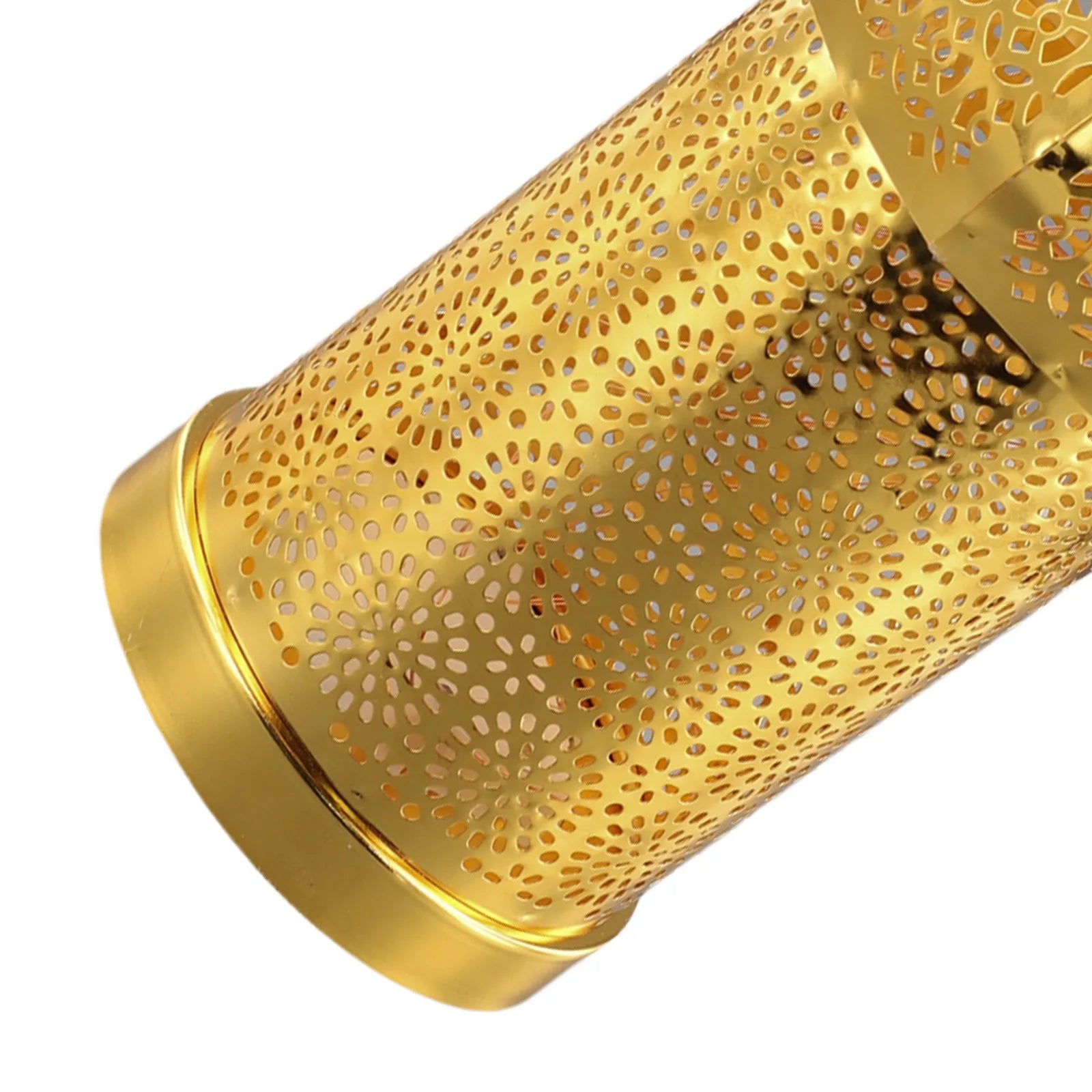1PC Moroccan Golden Hollow Iron Lantern Ramadan Home Decoration Light Ornaments Gold Lanterns Moroccan Home Crafts Decoration
