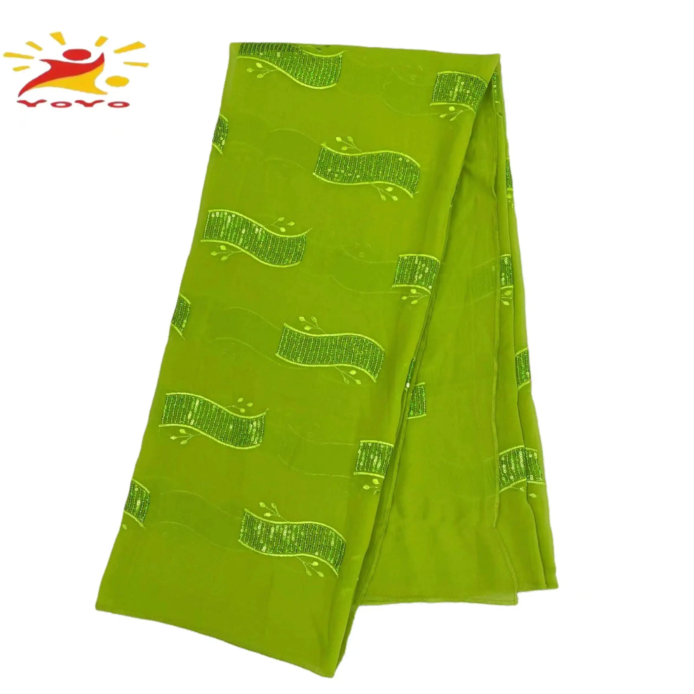 2022Latest Selling African Muslim Chiffon Sequin Embroidered Scarf Large Size Shawl Lslamic Ramadan Hijab 210*120cm