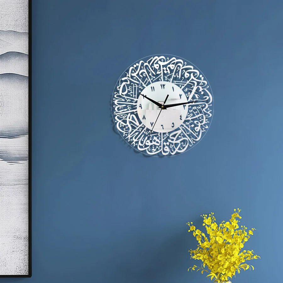 Acrylic Eid al Fitr Decoration Clock Islamic Wall Decoration Pendant Home Living Room Bedroom Office Eid al Fitr Decoration