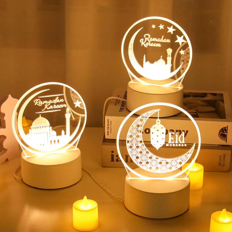 EID Night Light Mubarak Ramadan Decoration For Home 2025 Islamic Muslim Party Decor Ramadan Kareem Happy Eid Al Adha Ramadan