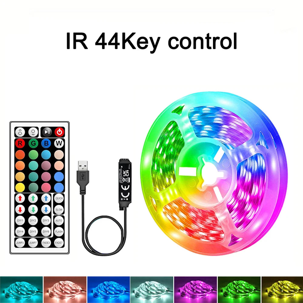 RGB LED Strip Lights with 44-Key Remote Control for Home Bedroom Party Decor TV Backlight Wall Room 1m 3m 5m 10m 20m 30m 40mTape