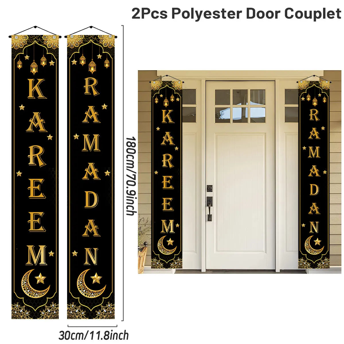 Eid Mubarak Door Banner Ramadan Decoration 2025 for Home Mubarak Ramadan Kareem Islamic Muslim Party Decor Eid Al Adha Gifts