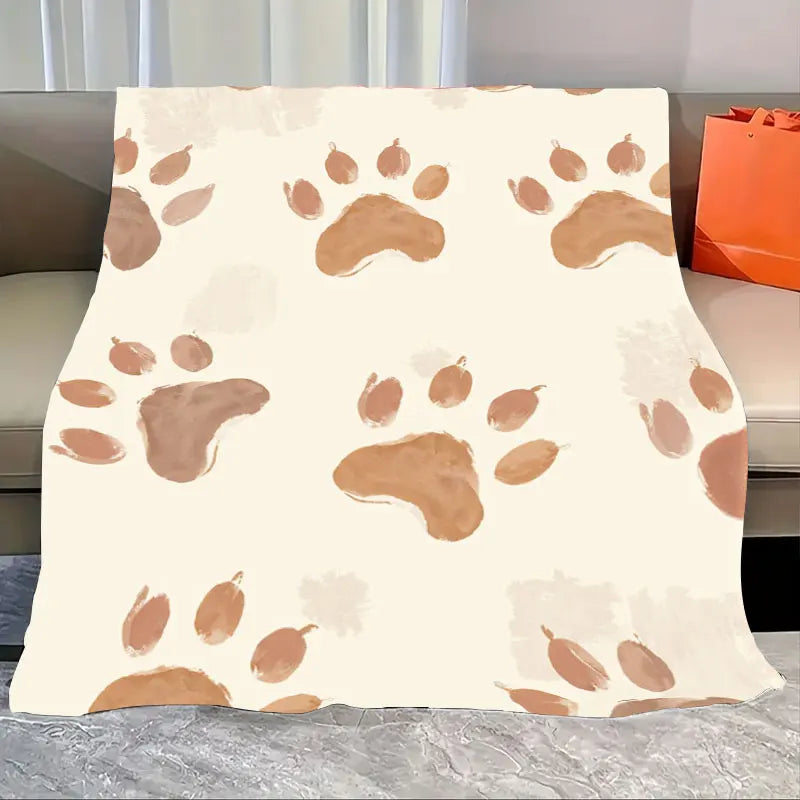 1pc Flannel Blanket "Dream in Stillness" Floral Moon Star Print Soft Cozy Blanket for Home Decor