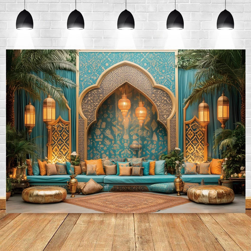 Eid Ramadan Mubarak Backdrop Morocco Night Islamic Muslim Festival Party Decor Family Photo Photography Background Photostudio