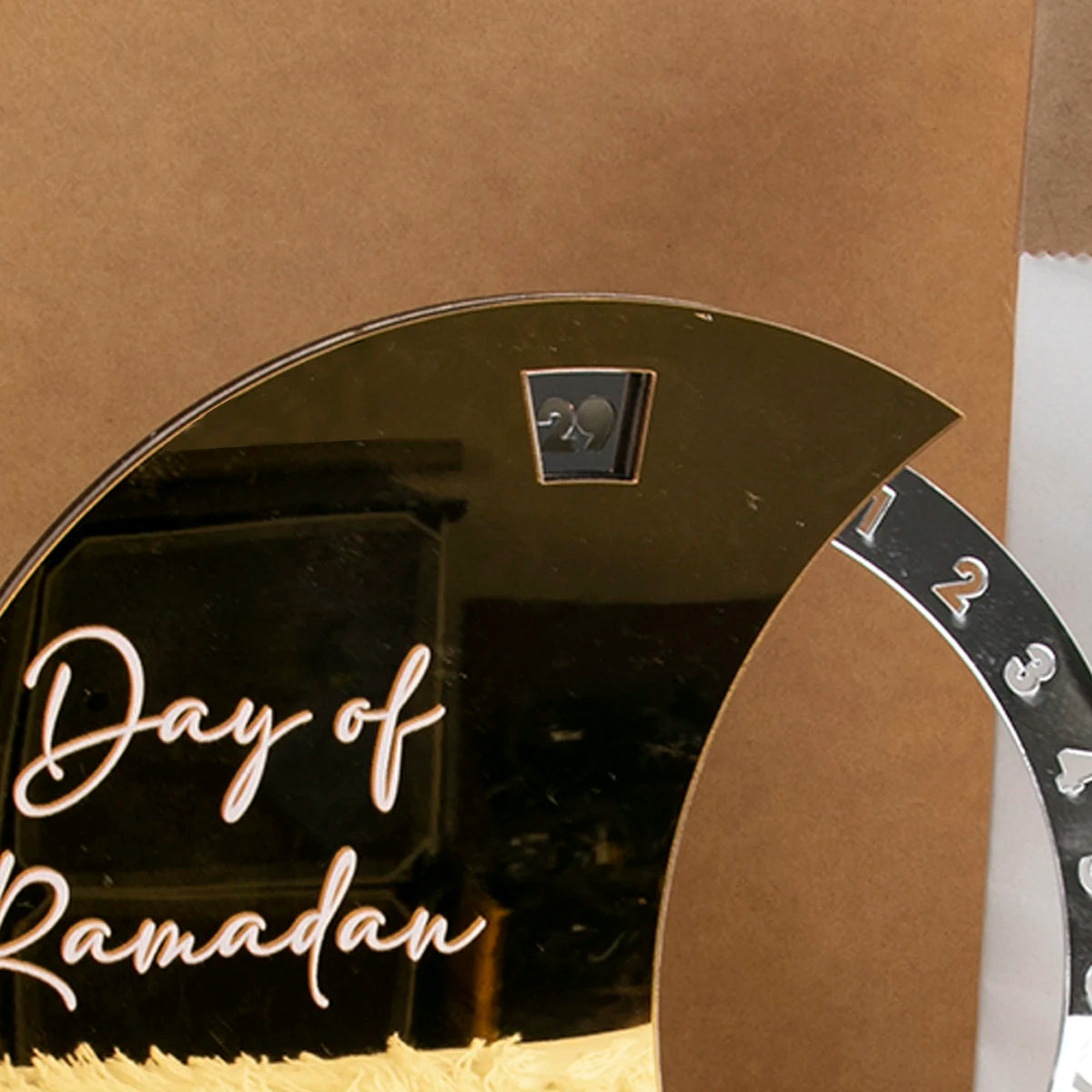 Rotatable Silver Black Ramadan Calendar Countdown Wheel with Base Table Ornament Day of Ramadan Islam Muslim Party Decor Gift