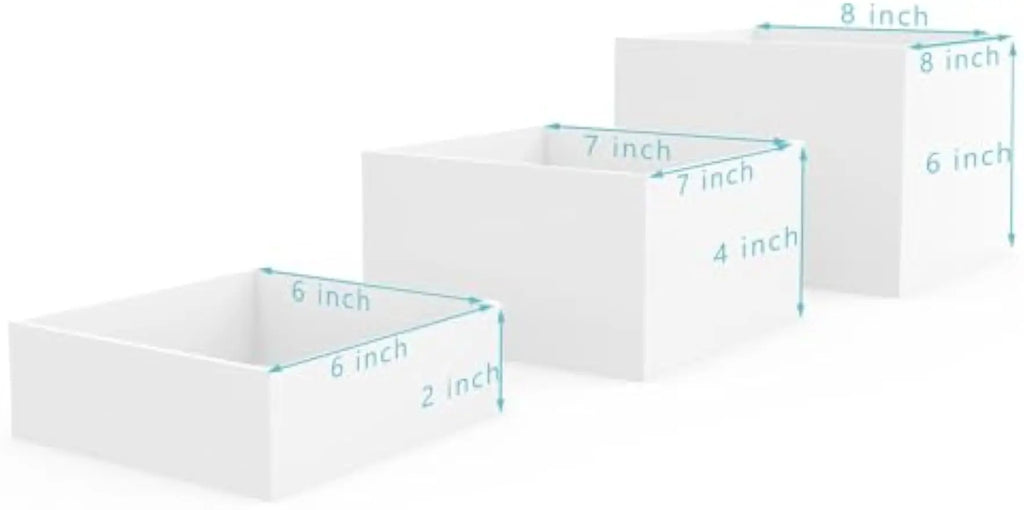 Acrylic Cube Display Risers, Nesting Stackable Buffet Table Stands for Food Dessert Jewelry Show, 6PCS with Hollow Bottoms