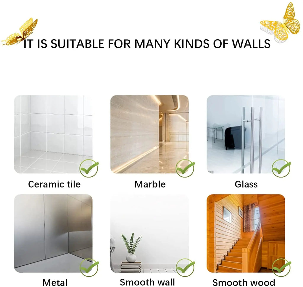 12Pcs Fashion 3D Hollow Butterfly Creative Wall Sticker For DIY Wall Stickers Modern Wall Art Home Decorations DIY Gift