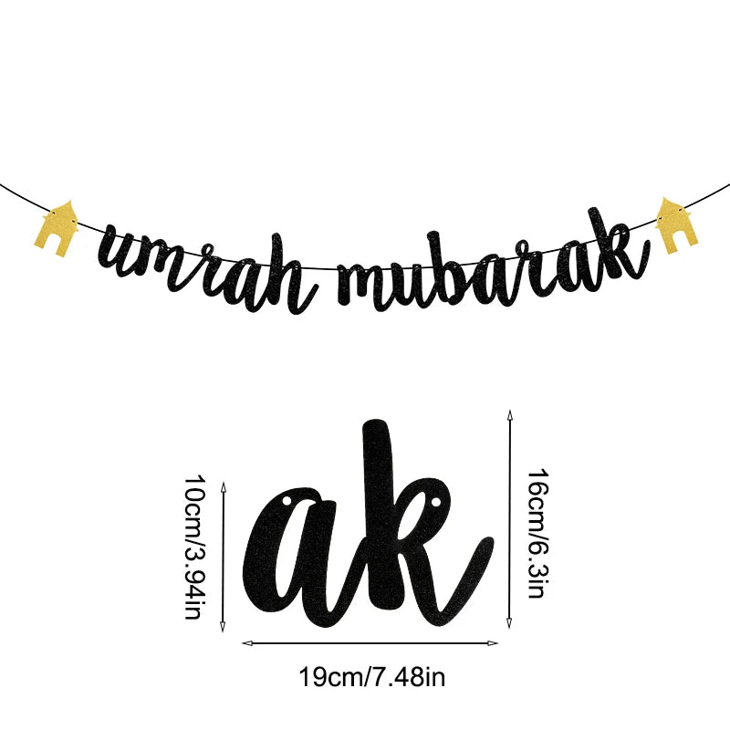 Eid Mubarak Paper Banner Garland 2026 Ramadan Moon Star Mosque Hanging Swirl Home Decoration Ornaments Islamic Muslim Party Gift
