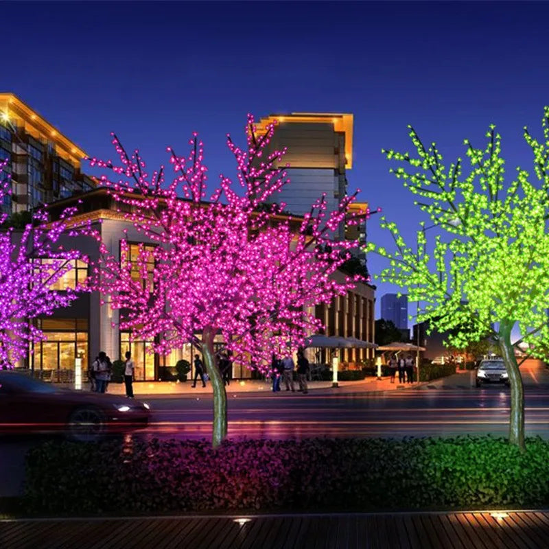 LED Artificial Cherry Blossom Tree Light – 3m Height, 2304 LED Bulbs, Outdoor Rainproof Decoration