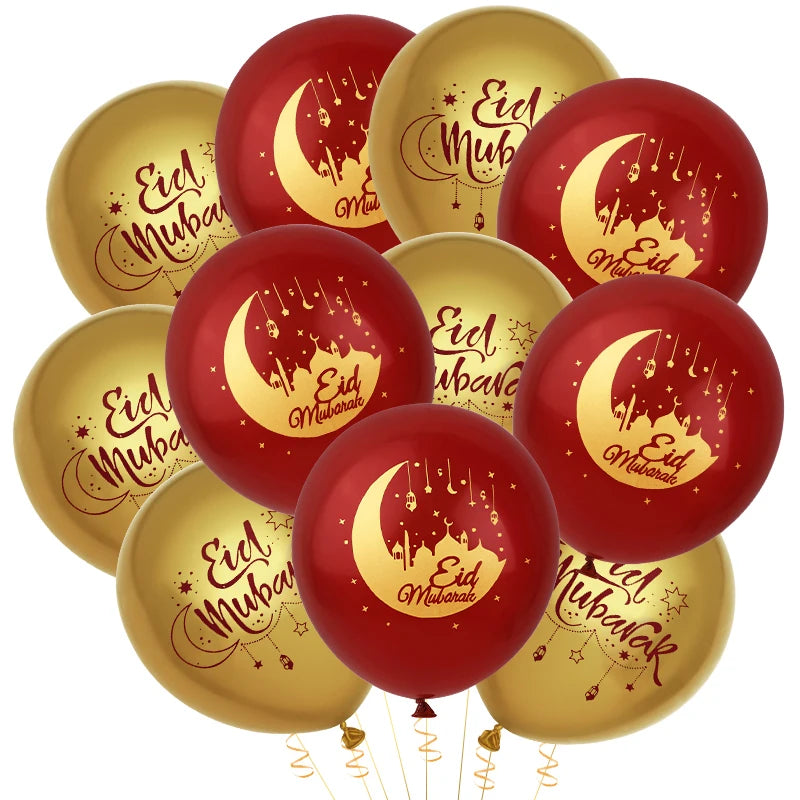 15/20Pcs Black Gold Umrah Mubarak Latex Confetti Balloon Ramadan Kareem Decor Eid Mubarak Islamic Muslim Festival Party Supplies