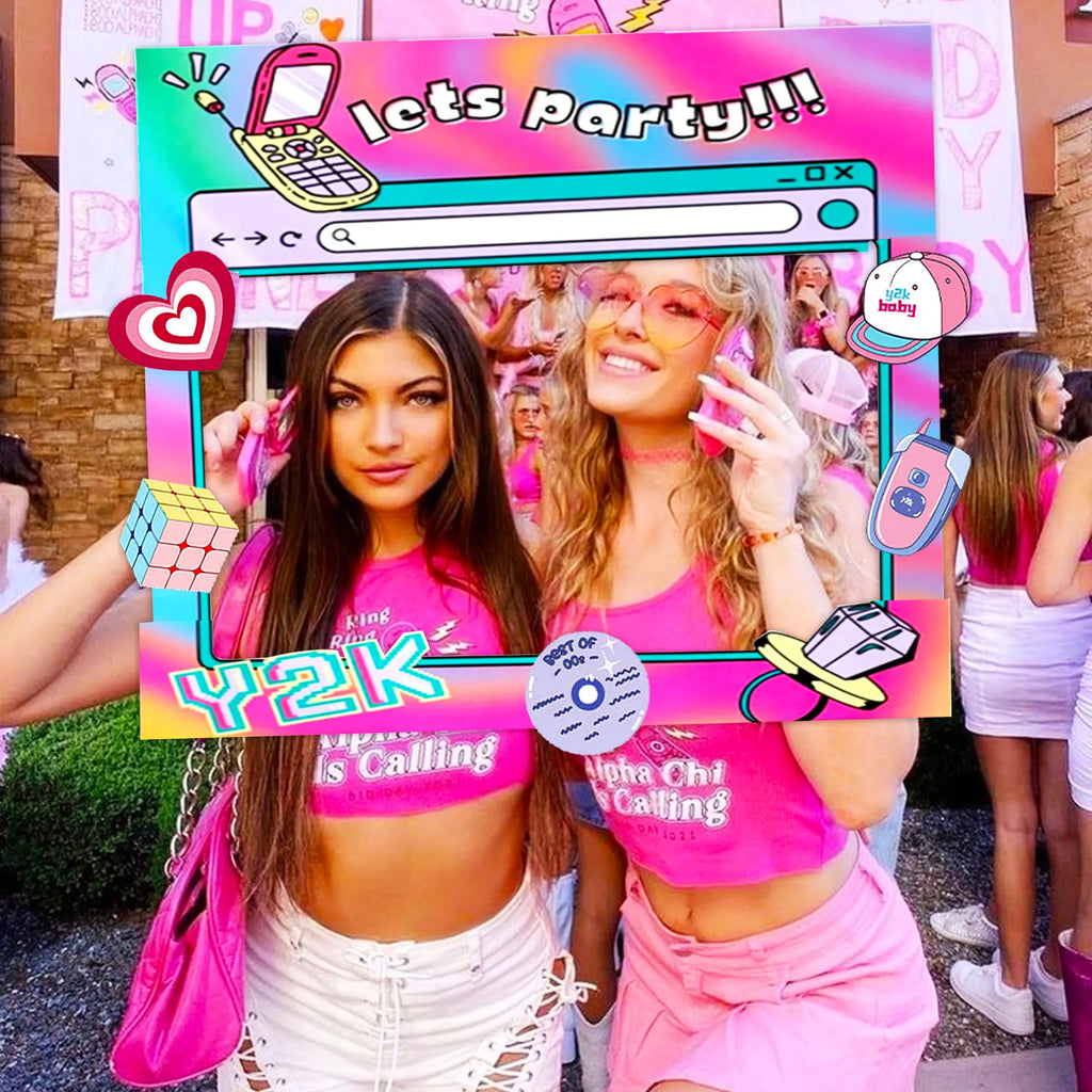 LaVenty Y2K Party Decoration Y2K Party Photo Booth Props Frame