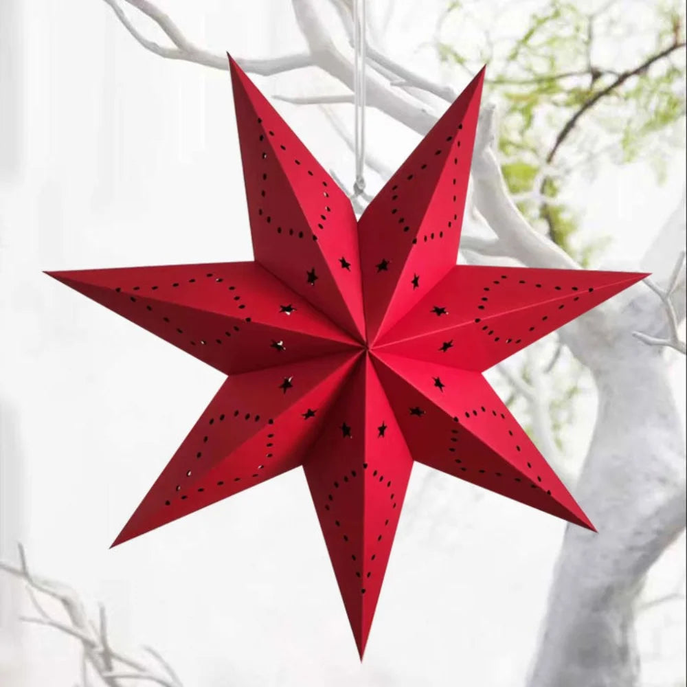New Hollow Star Hanging Pendants 35/45cm Eid Mubarak Islam Muslim Light Paper Lantern Home Decorations