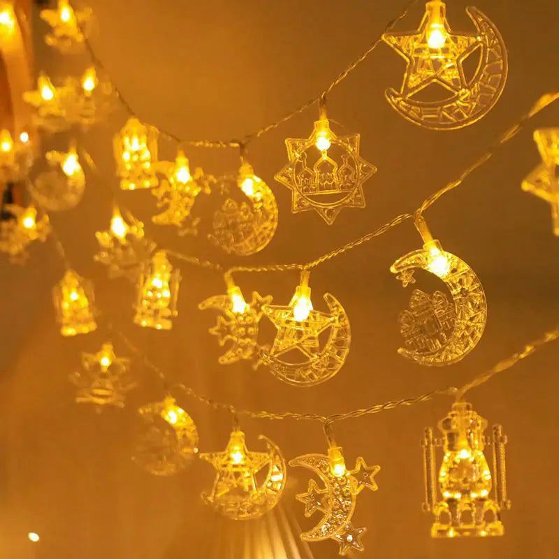 1.5M Moon Star Castle String Light EID Mubarak Ramadan Decoration Islamic Muslim Festival Party EID Al Adha Gurbang Party Supply