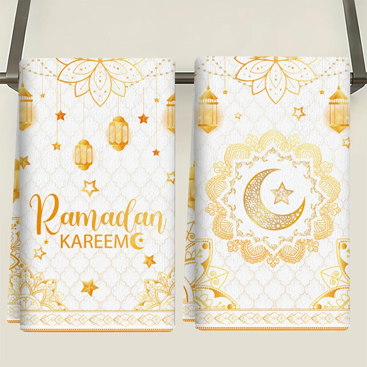 2ps Ramadan Dish Towel Eid Mubarak Decoration 2026 for Home Ramadan Kareem Ramadan Mubarak Islamic Muslim Party Eid Al-Fitr Gift