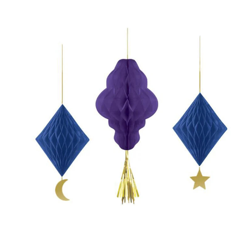 Ramadan Hanging Banner  Eid Mubarak Wall Door Decoration Crescent Moon Ornament Photo Props Islamic Muslims Party Decor