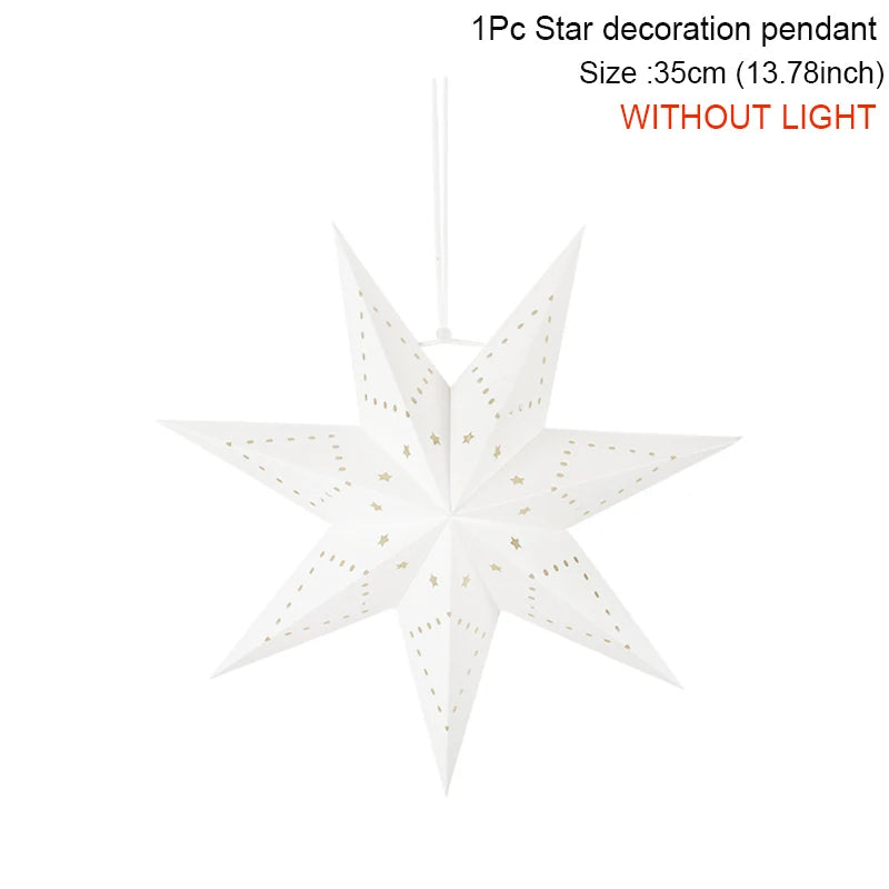 30-60cm Hollow Star Lights Eid Mubarak LED Star Lantern Pendants Ramadan Wedding Decoration Islamic Muslim Party Home Decor Gift