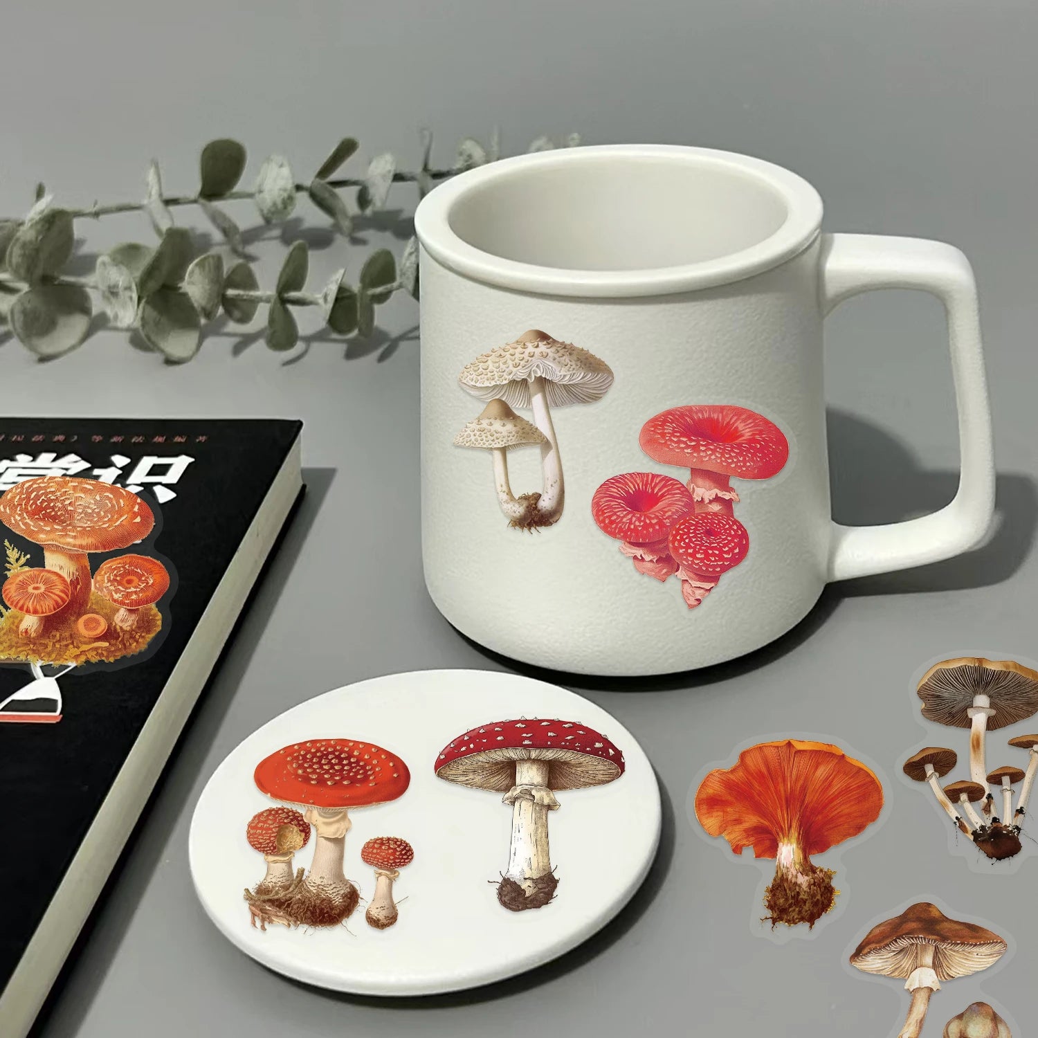 50pcs Retro Mushroom Graffiti Stickers Handmade Account DIY Luggage Notebook Motorcycle PET Waterproof Stickers
