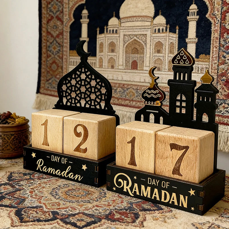 Ramadan Calendar Eid Mubarak Countdown Calendar Islamic Muslim Desk Accessories Al-Fitr Calendar DIY Party Supplies