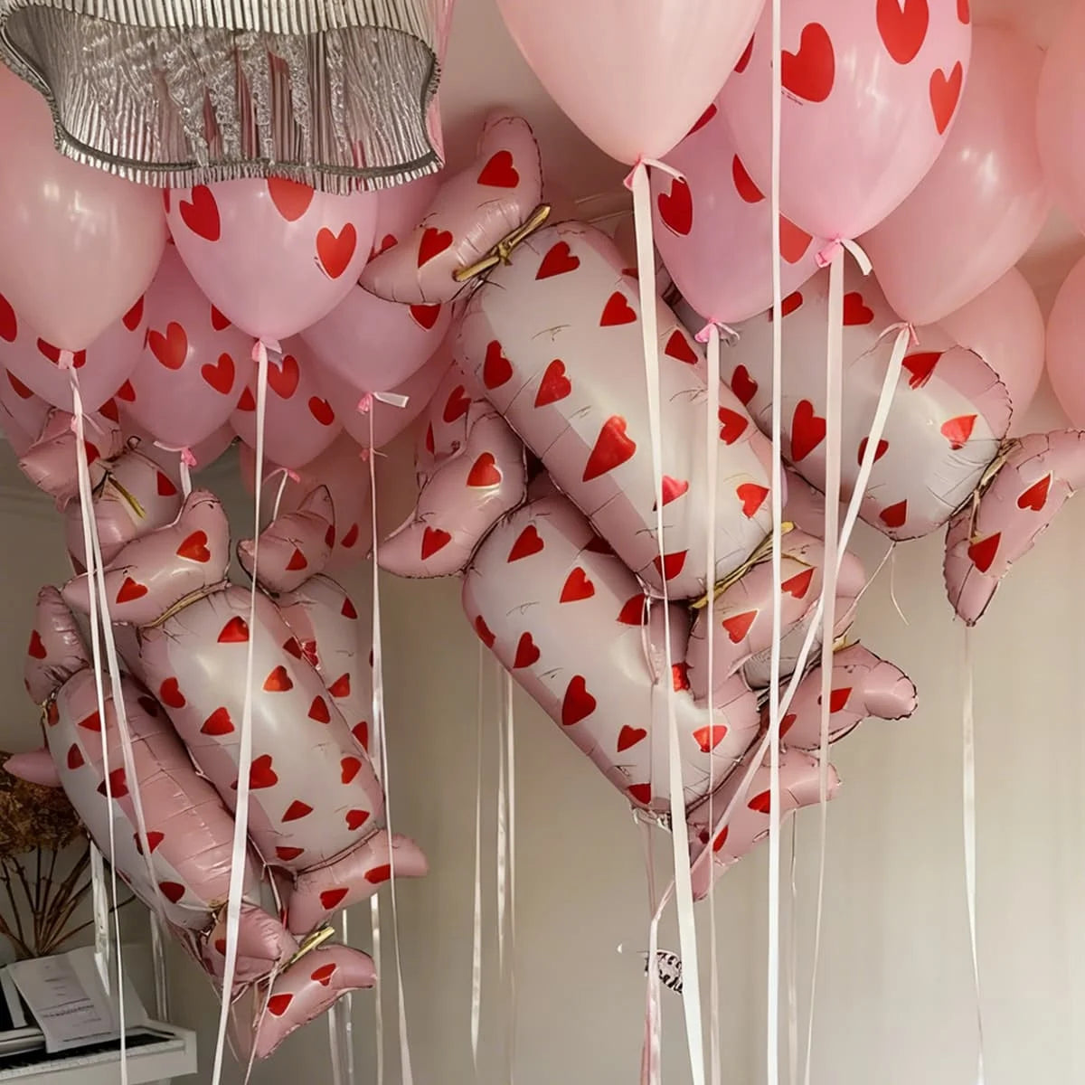 Candy shaped aluminum foil balloons with heart-shaped printed candy balloons for shower, birthday party, wedding decoration