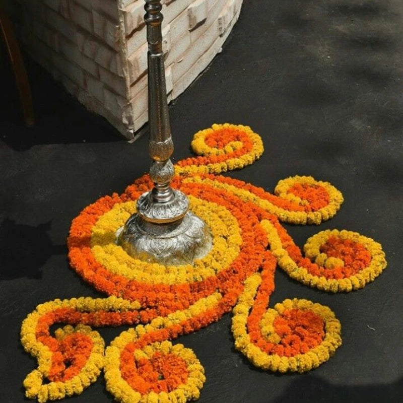 5-50 PCS Marigold Garland Wedding Marigold Flower Garlands for Prayer Fest Calendula Garland Indian Decor Garlands Wedding