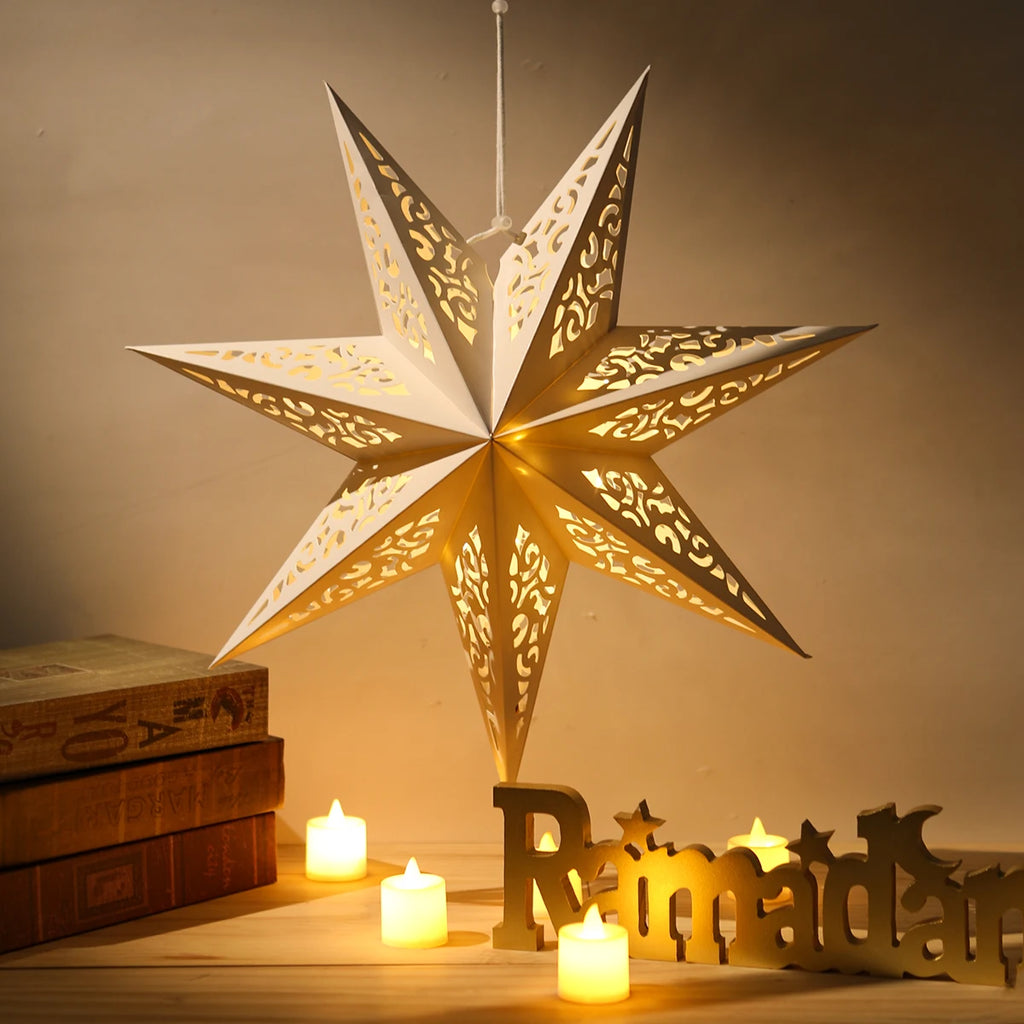 Eid Mubarak Hollow Out Star Hanging Pendant Christmas Ramadan Decor For Home Islam Muslim Party Mubarak Eid Al Adha Kareem