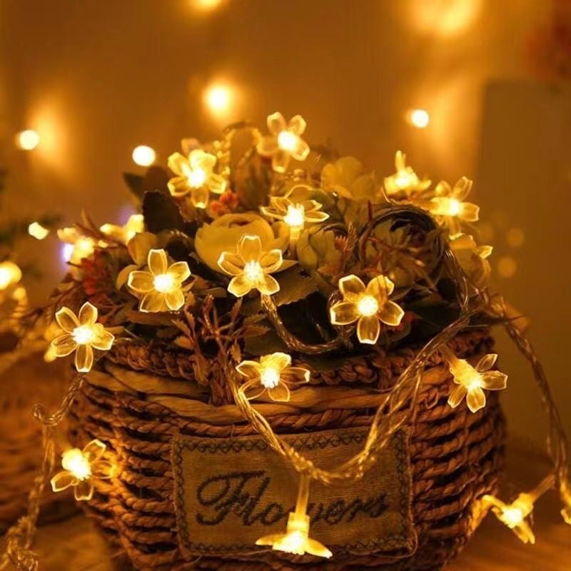LED Garland Holiday Flower USB String Fairy Lights Hanging Ornaments Christmas Tree Decorations for Home Party Noel Navidad