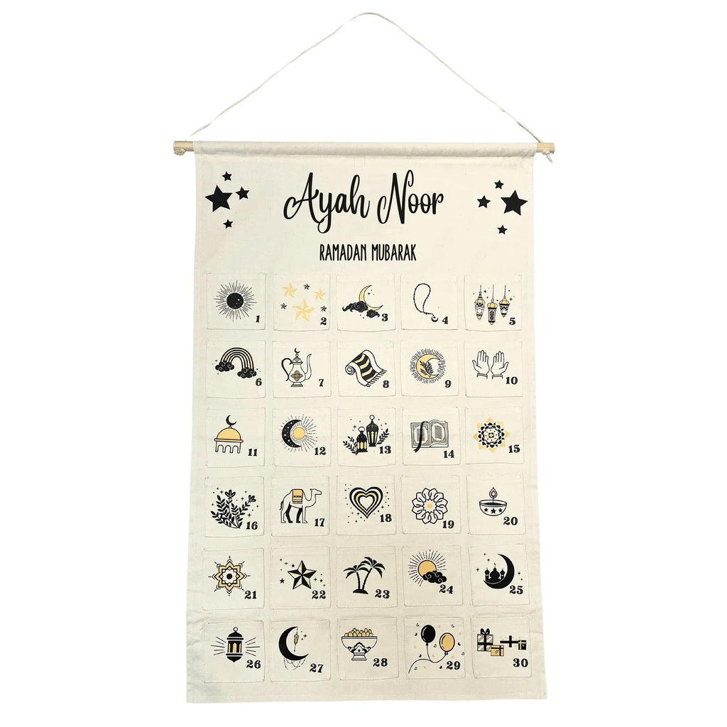 personalized Ramadan 30 day Advent Calendar custom eid gift for Muslim Islamic kid boy girl eid Wall Hanging Home decoration