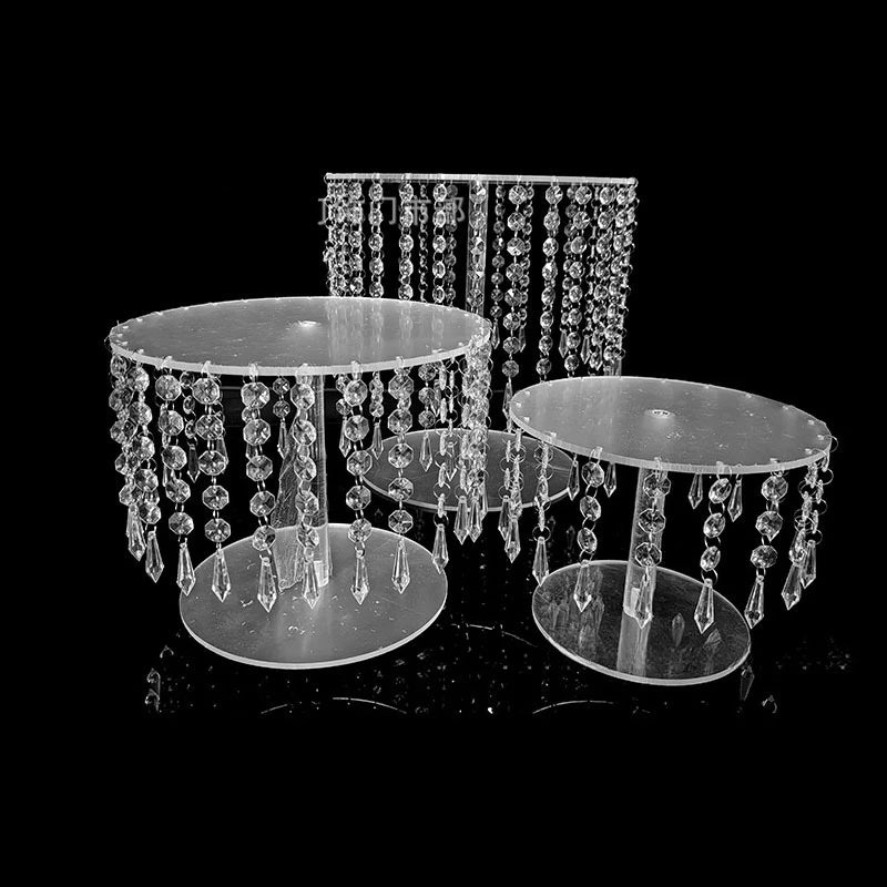 Wedding dessert table cake stand combination set European style crystal acrylic pastry tray decoration ornaments