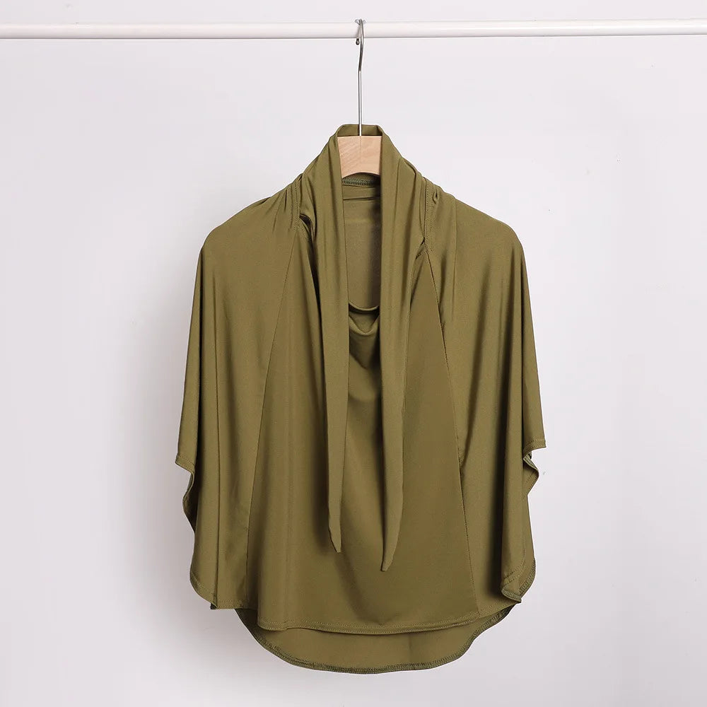 Ramadan Spring Summer Breathable Ironless Hijabs Long Instant Hijab Woman Ready To Wear With Face Masks Ready to Wear Hijabs